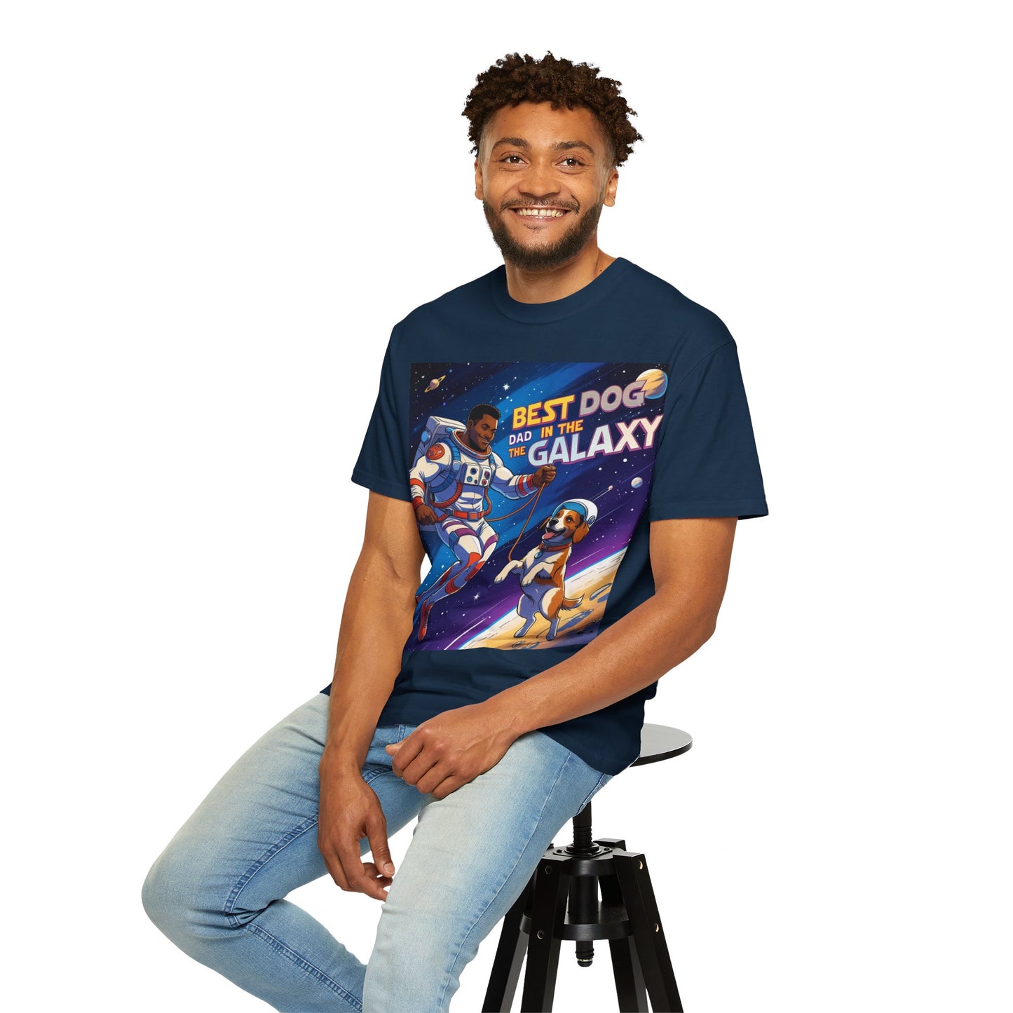 Best Dog Dad in the Galaxy T-Shirt, Unisex Space-Themed Tee, Dog Lover Gift, Father's Day Shirt, Gift for Dog Dads, Galaxy Graphic Tee