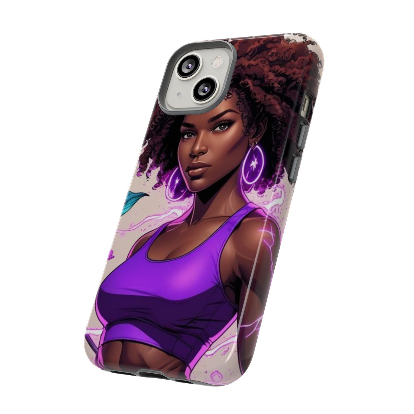 Vibrant Phone Case featuring Empowering Design, Black Woman Art, Floral Phone Accessory, Tough Cases for Gifts, Unique Gift for Her
