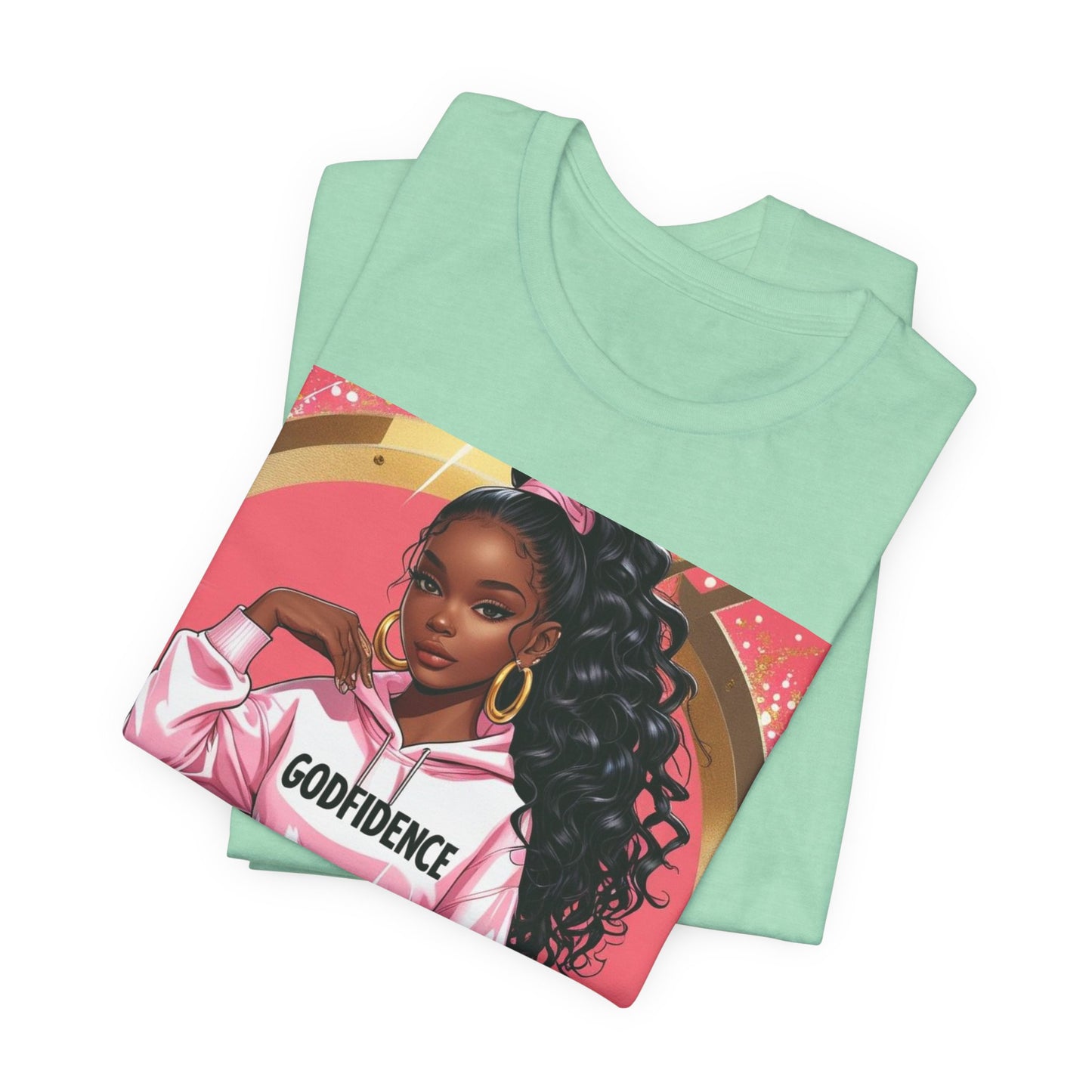 Godfidence Unisex Tee, Empowering Graphic Shirt, Casual Wear, Gift for Her, Fashionable Tees, Birthday Gift, Motivational Apparel