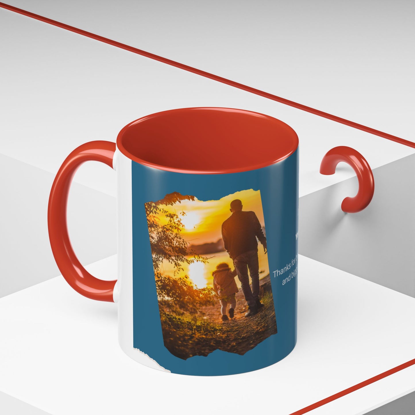 Dad's Love Accent Coffee Mug, Inspirational Dad Mug, Father's Day Gift, Personalized Coffee Cup, Unique Gift for Dad, Family Reminder