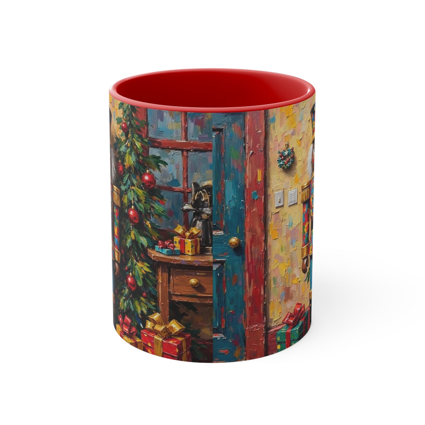 Christmas Nutcracker Accent Mug, Holiday Coffee Cup, Festive Drinkware, Seasonal Gift, Winter Home Decor