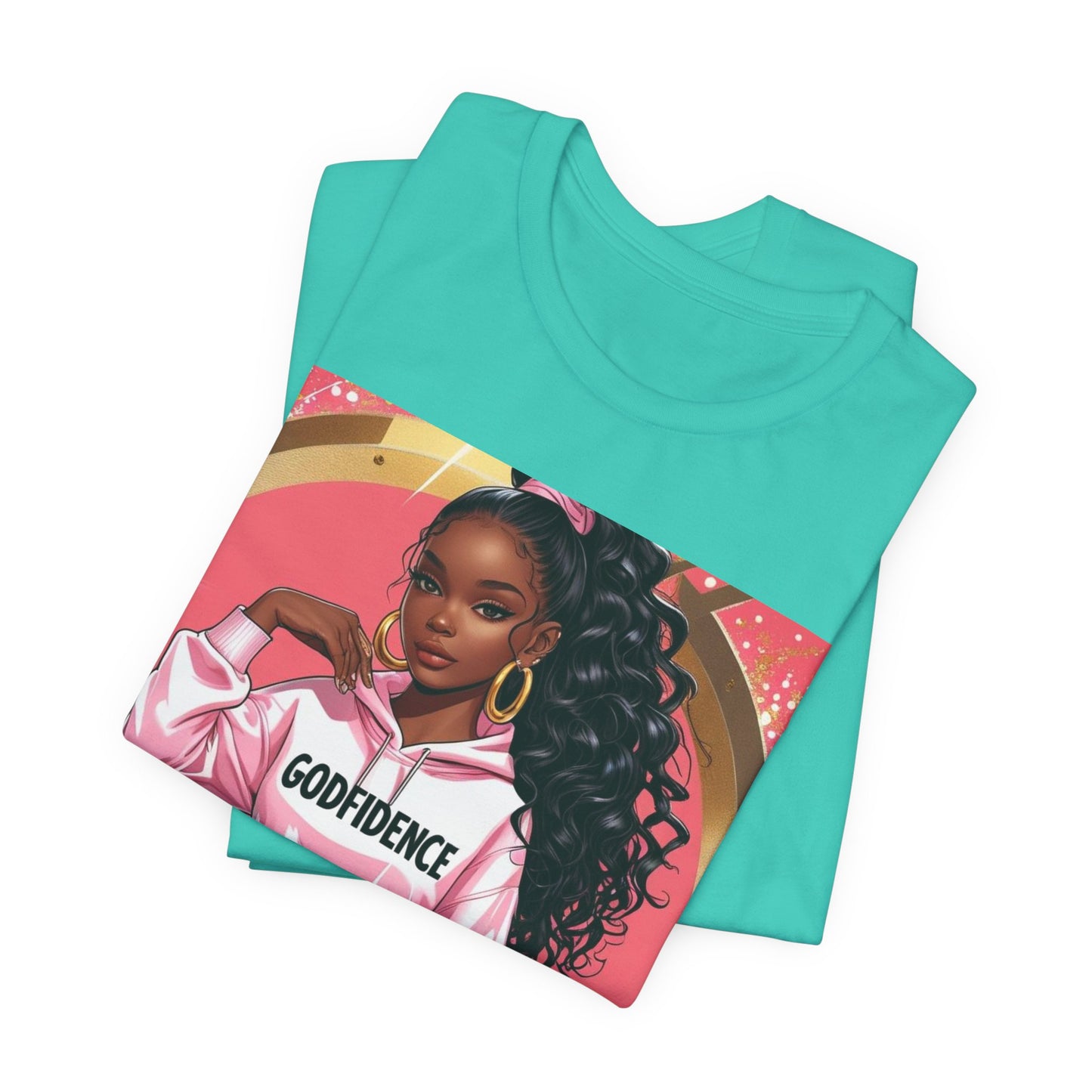 Godfidence Unisex Tee, Empowering Graphic Shirt, Casual Wear, Gift for Her, Fashionable Tees, Birthday Gift, Motivational Apparel