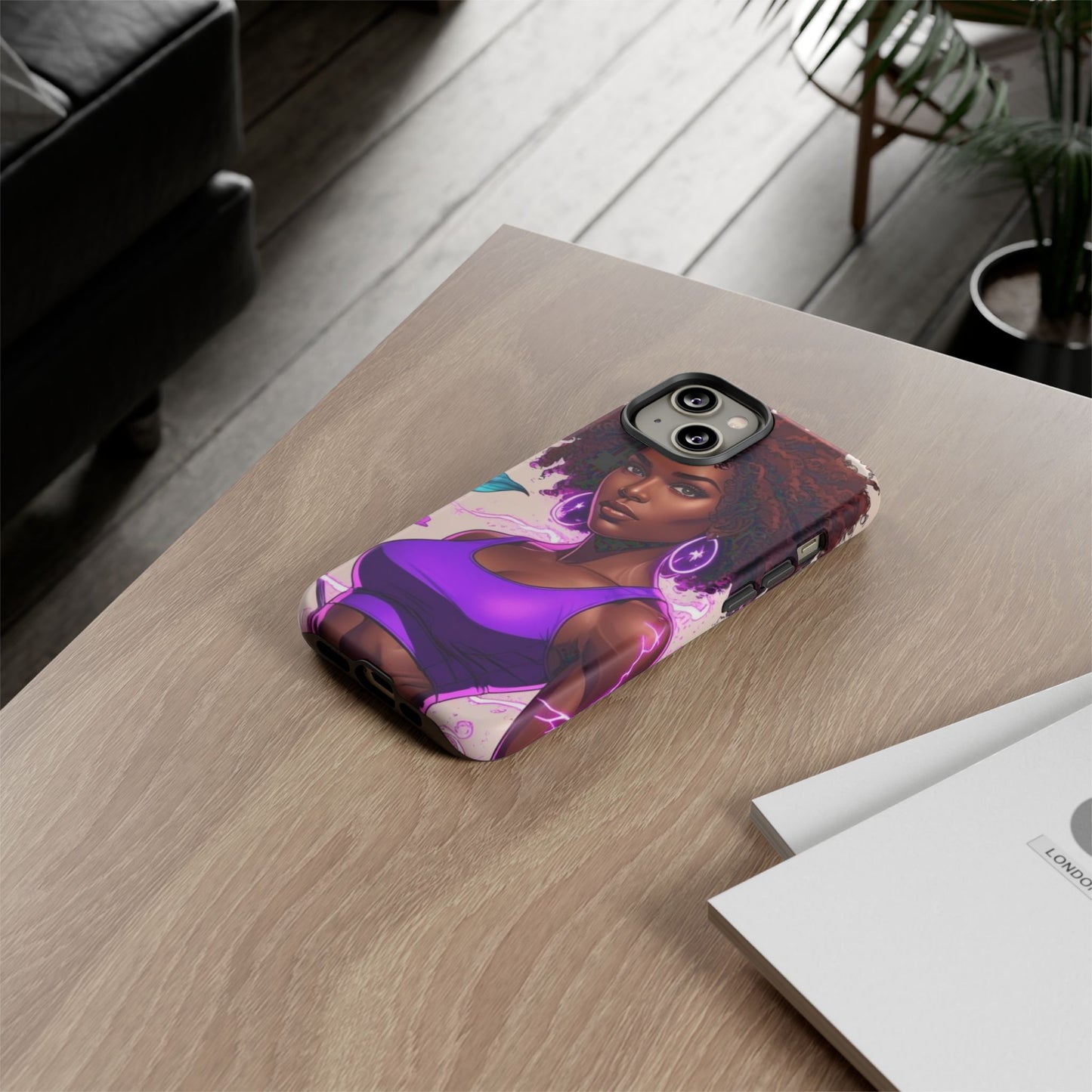 Vibrant Phone Case featuring Empowering Design, Black Woman Art, Floral Phone Accessory, Tough Cases for Gifts, Unique Gift for Her
