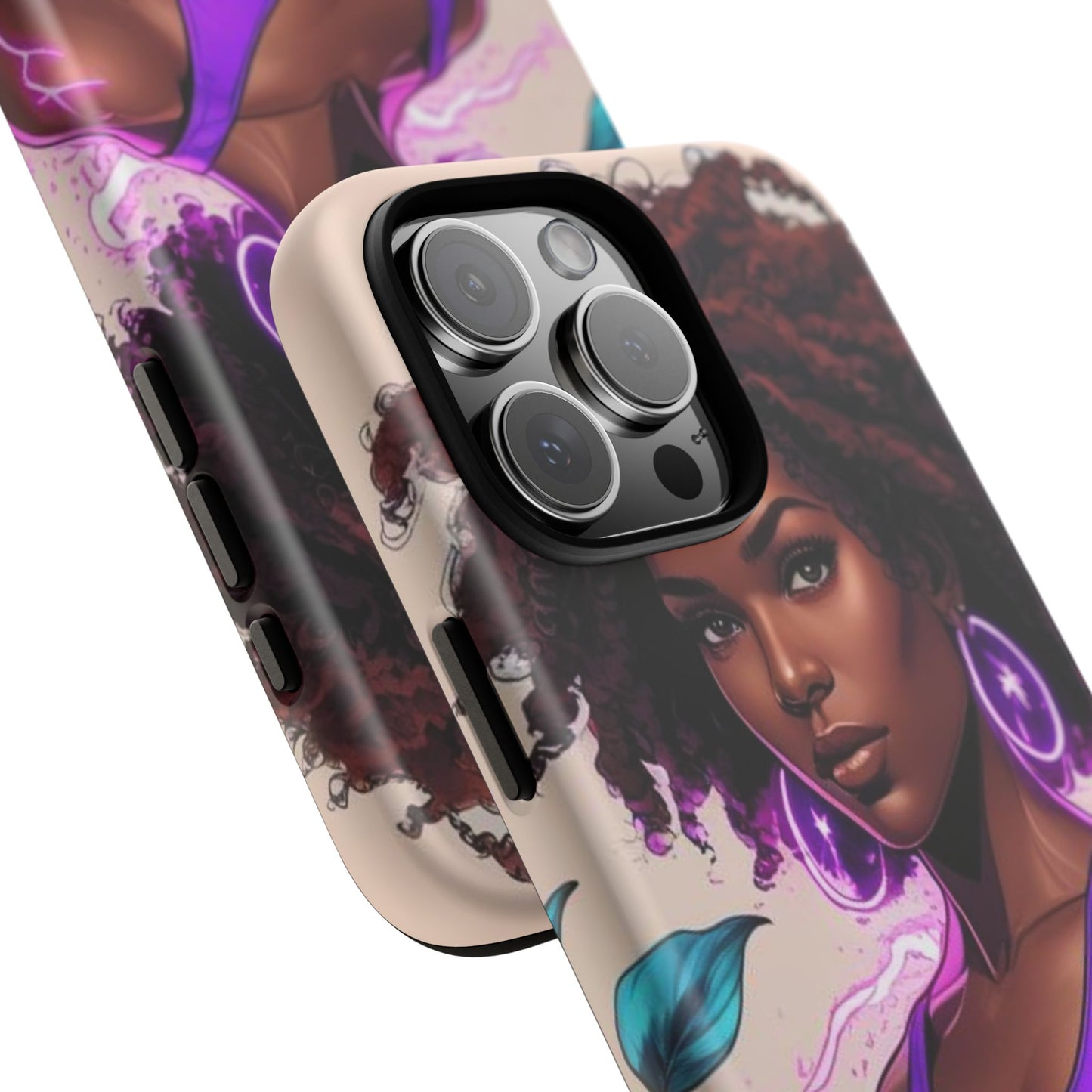 Vibrant Phone Case featuring Empowering Design, Black Woman Art, Floral Phone Accessory, Tough Cases for Gifts, Unique Gift for Her