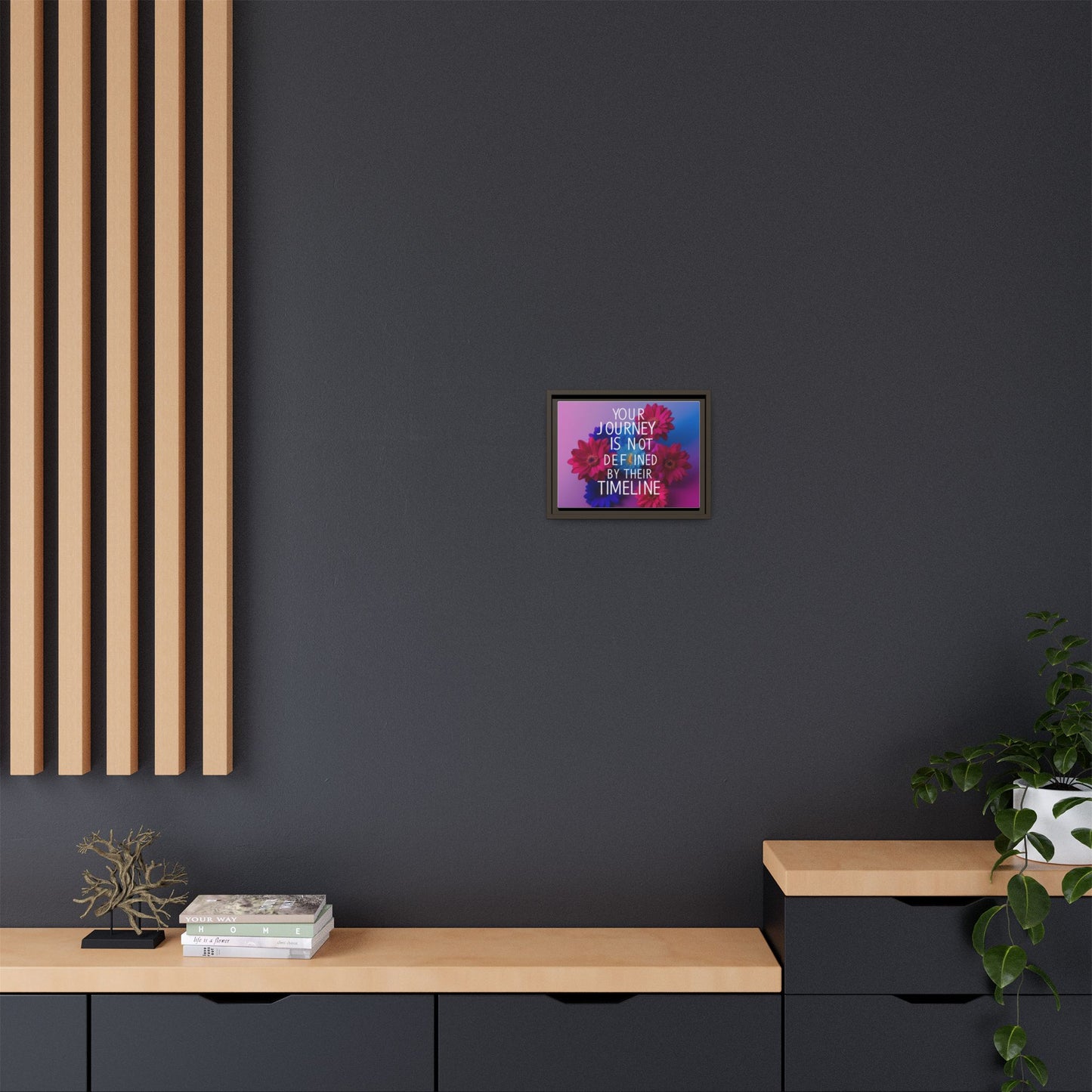 Inspirational Floral Canvas Wall Art - 'Your Journey is Not Defined by Their Timeline'