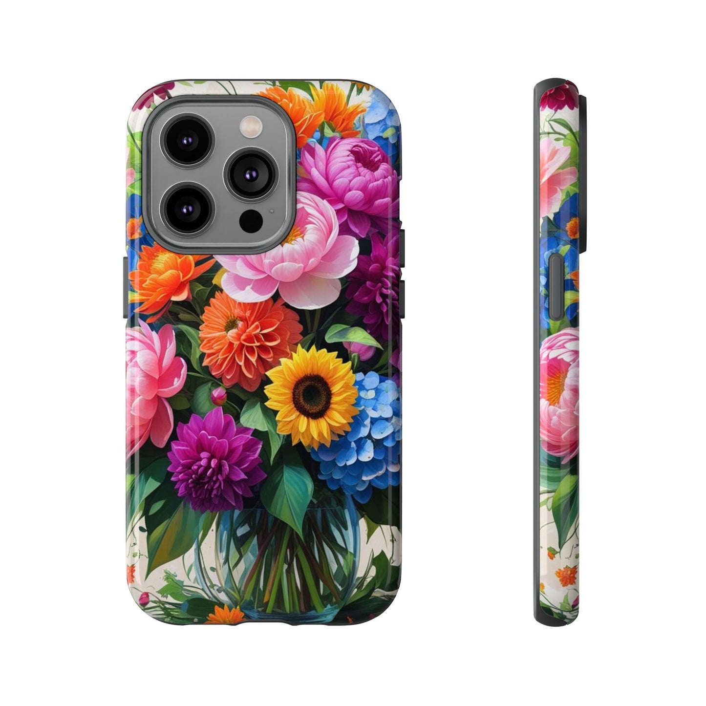 Floral Phone Case - Vibrant Flower Design, Tough Phone Cover, Gift for Her, Floral Accessories, Summer Vibes, Trendy Tech Decor