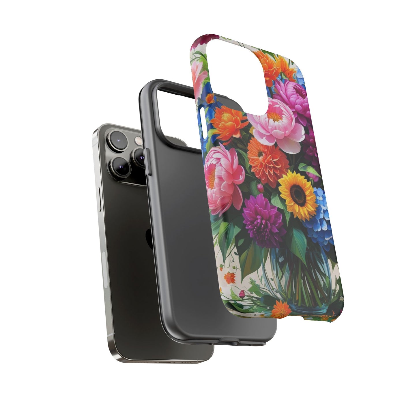 Floral Phone Case - Vibrant Flower Design, Tough Phone Cover, Gift for Her, Floral Accessories, Summer Vibes, Trendy Tech Decor