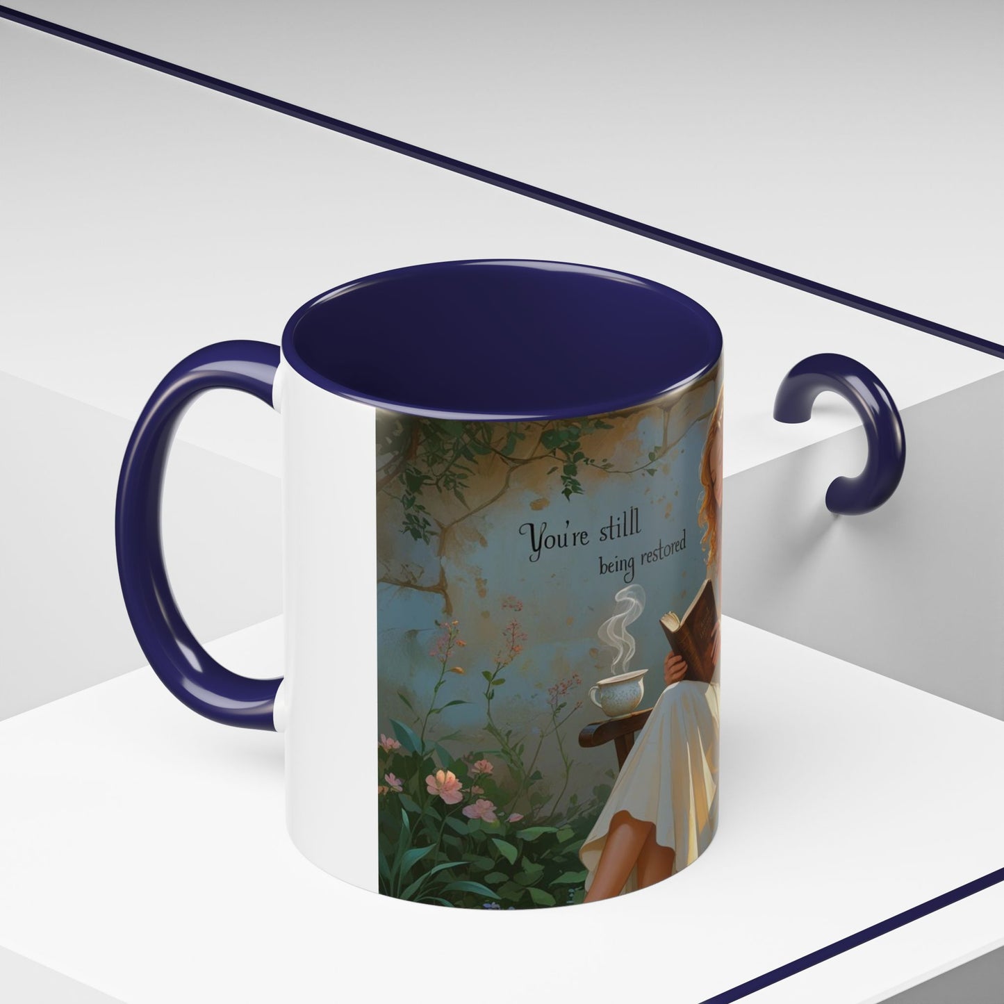 Accent Coffee Mug with Inspirational Design, Cozy Gift for Readers, Perfect for Relaxation, Home Decor, Warm Beverage Lover