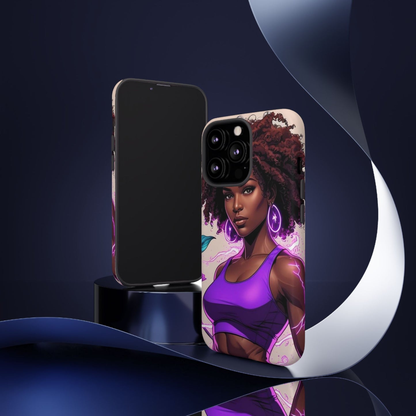 Vibrant Phone Case featuring Empowering Design, Black Woman Art, Floral Phone Accessory, Tough Cases for Gifts, Unique Gift for Her