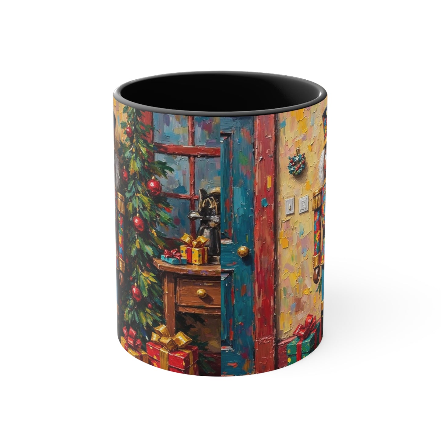 Christmas Nutcracker Accent Mug, Holiday Coffee Cup, Festive Drinkware, Seasonal Gift, Winter Home Decor