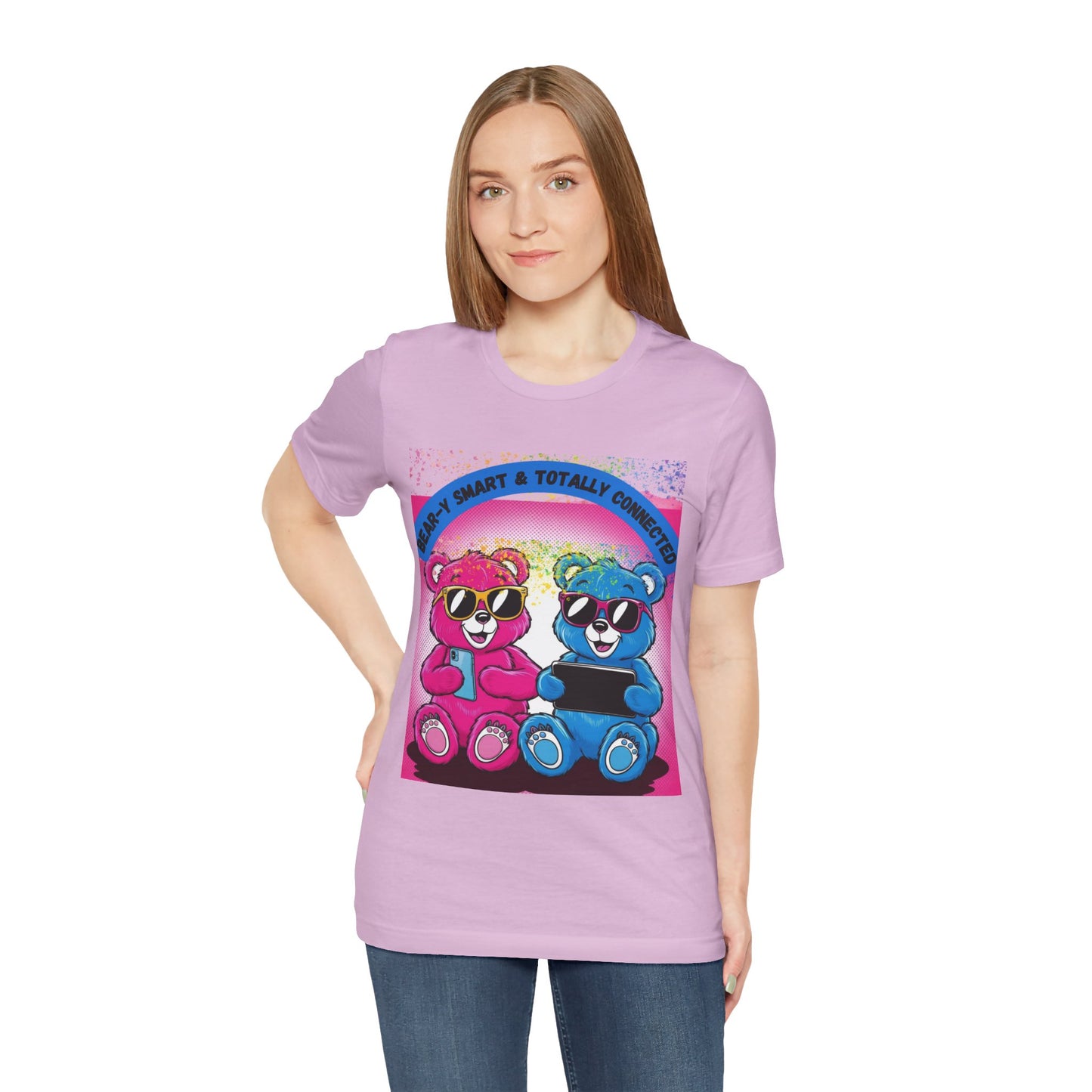 Cool Bear Graphic Tee ,Fun & Smart Unisex Short Sleeve Shirt