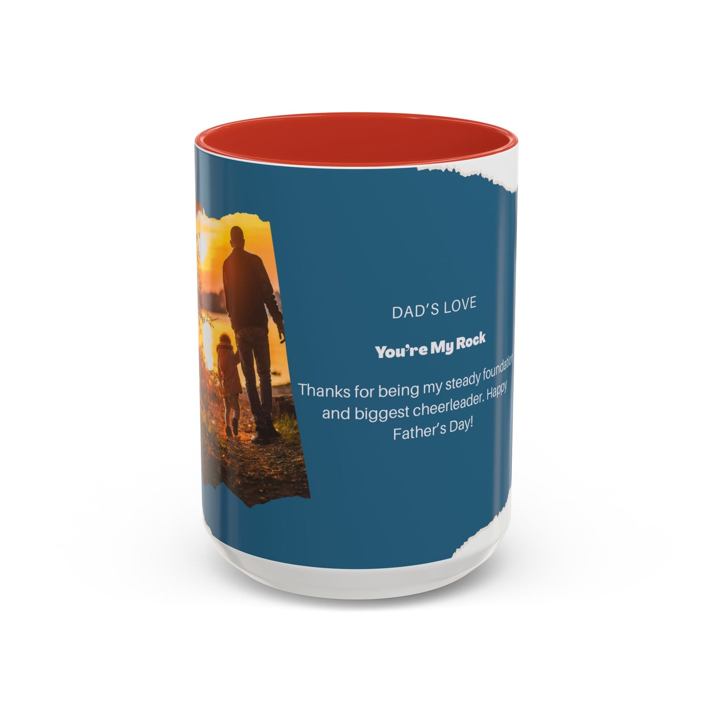 Dad's Love Accent Coffee Mug, Inspirational Dad Mug, Father's Day Gift, Personalized Coffee Cup, Unique Gift for Dad, Family Reminder