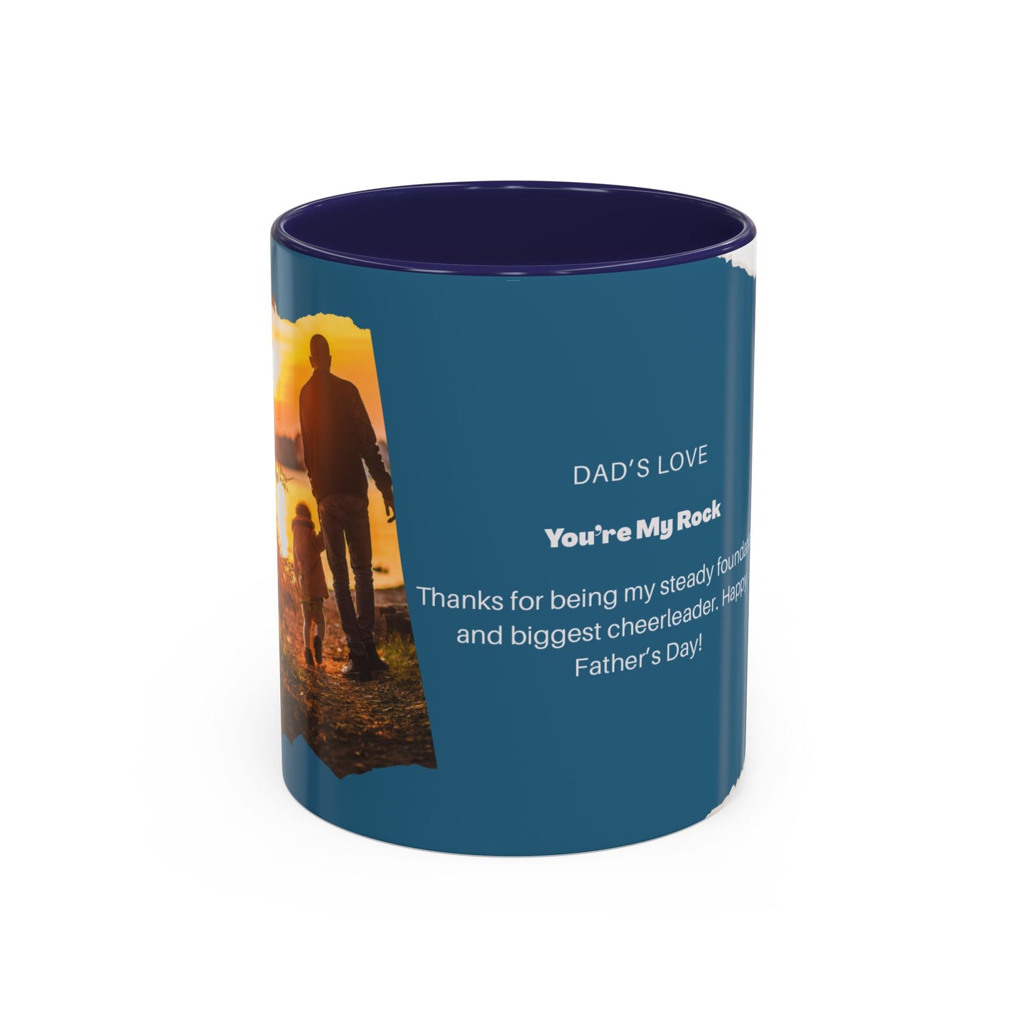 Dad's Love Accent Coffee Mug, Inspirational Dad Mug, Father's Day Gift, Personalized Coffee Cup, Unique Gift for Dad, Family Reminder
