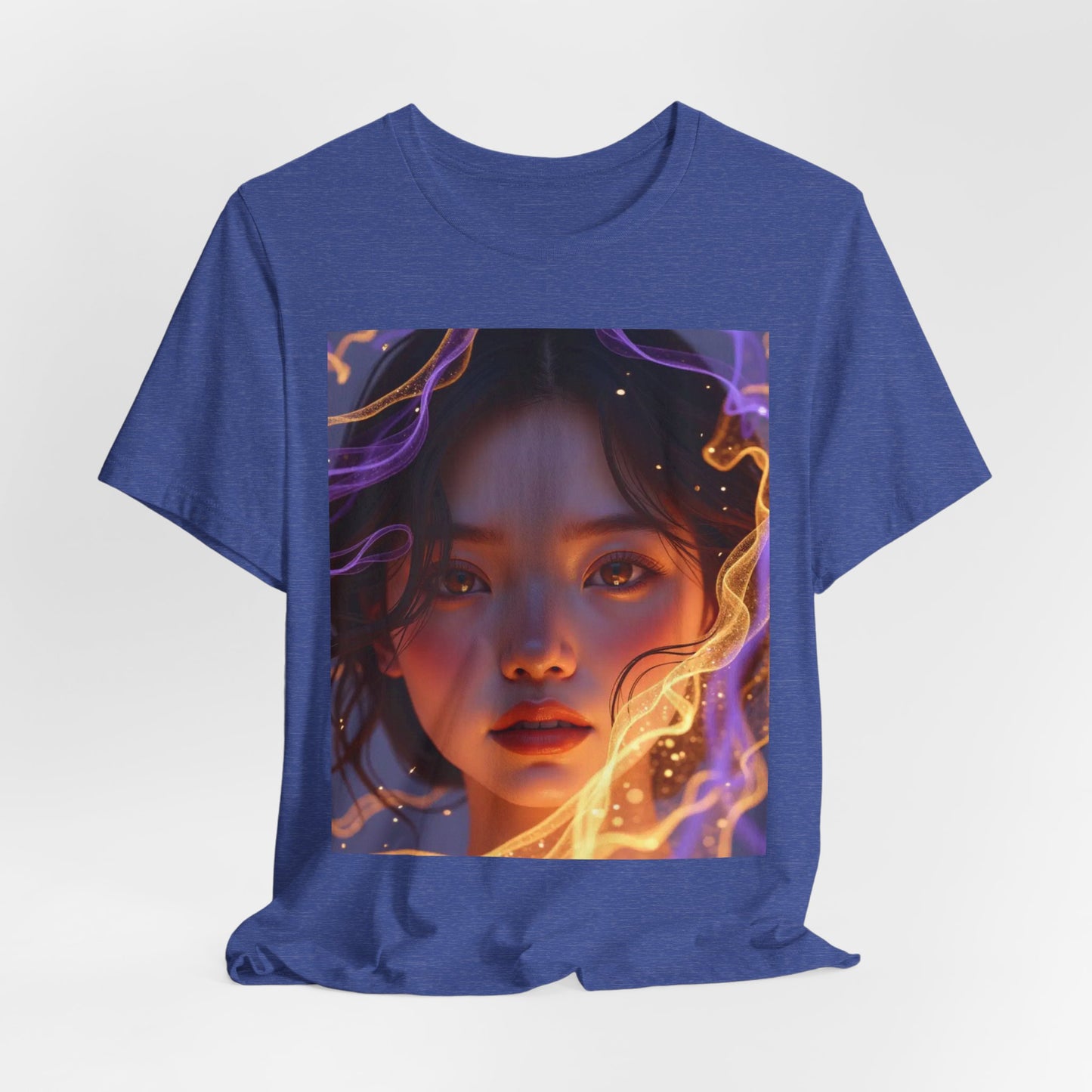 Enigmatic Portrait Tee, Unisex Graphic T-Shirt, Artistic Short Sleeve Shirt, Casual Everyday Wear, Unique Gift for Art Lovers
