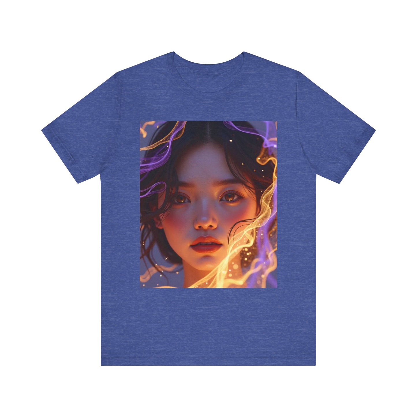 Enigmatic Portrait Tee, Unisex Graphic T-Shirt, Artistic Short Sleeve Shirt, Casual Everyday Wear, Unique Gift for Art Lovers