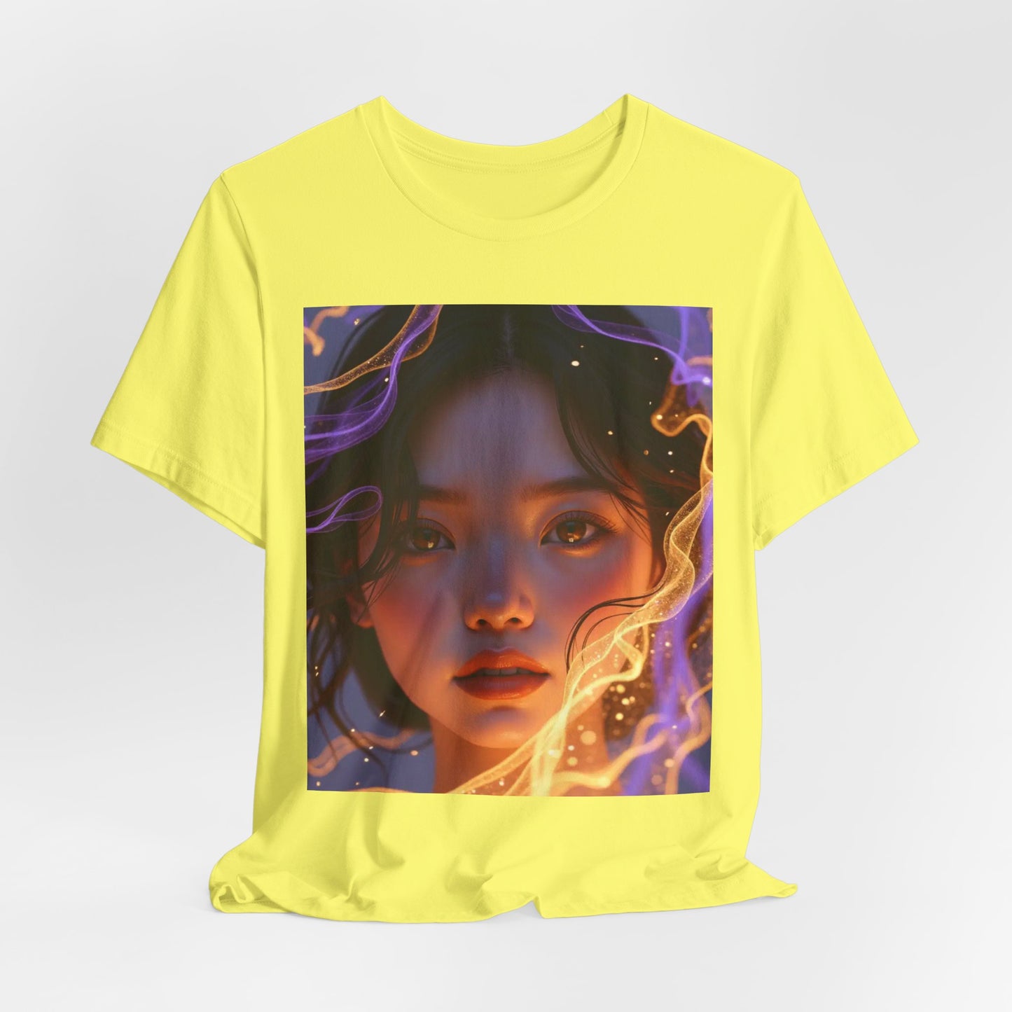 Enigmatic Portrait Tee, Unisex Graphic T-Shirt, Artistic Short Sleeve Shirt, Casual Everyday Wear, Unique Gift for Art Lovers