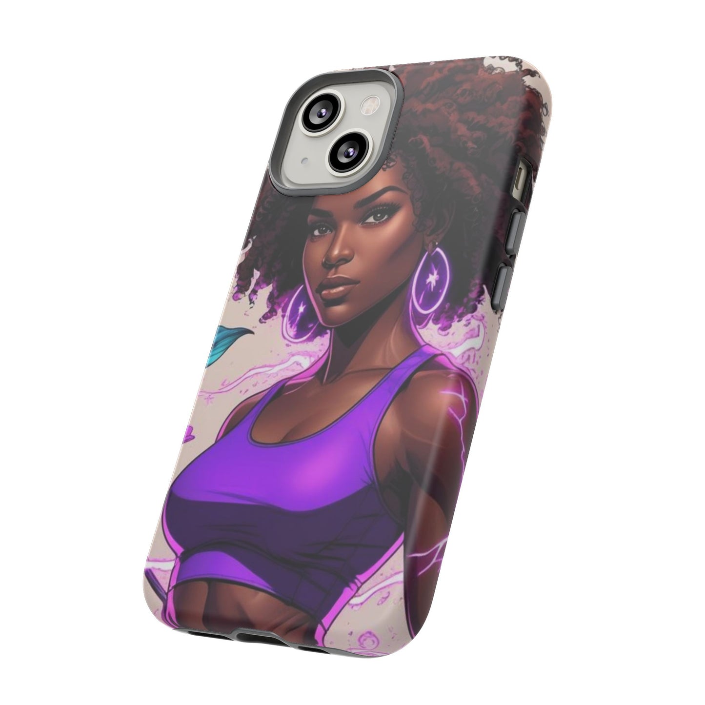 Vibrant Phone Case featuring Empowering Design, Black Woman Art, Floral Phone Accessory, Tough Cases for Gifts, Unique Gift for Her