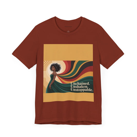 Unisex Inspirational Graphic Tee - Unchained, Unshaken, Unstoppable,