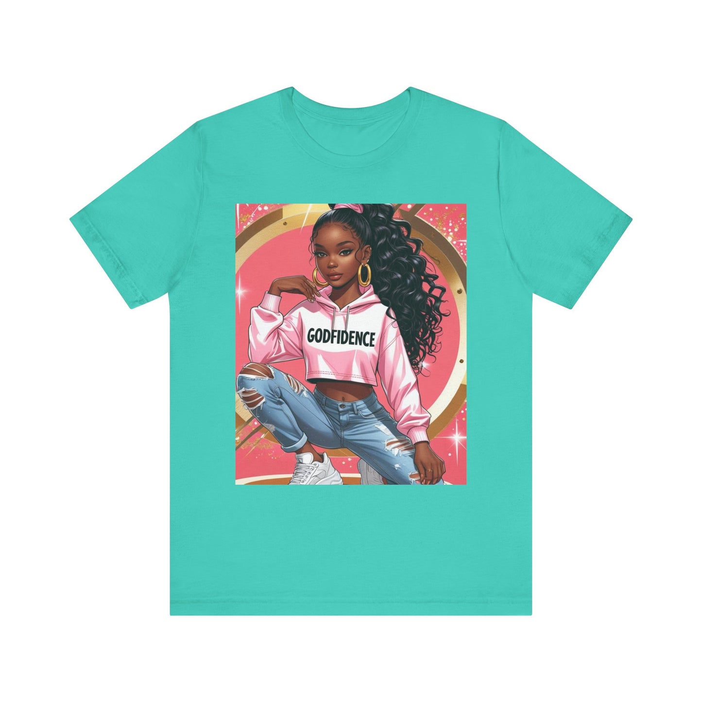 Godfidence Unisex Tee, Empowering Graphic Shirt, Casual Wear, Gift for Her, Fashionable Tees, Birthday Gift, Motivational Apparel