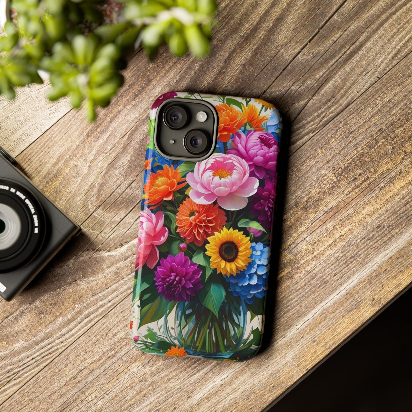 Floral Phone Case - Vibrant Flower Design, Tough Phone Cover, Gift for Her, Floral Accessories, Summer Vibes, Trendy Tech Decor