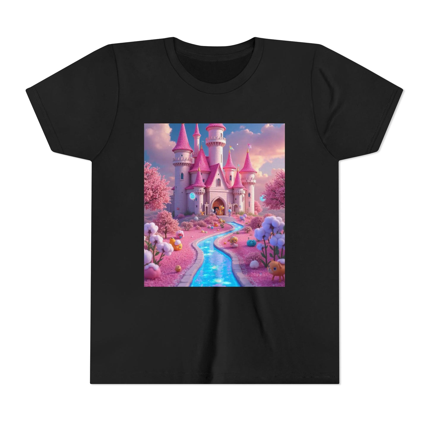 Whimsical Castle Youth Tee, Kids Shirt, Fairy Tale T-Shirt, Magical Kids Apparel, Dreamy Tee, Birthday Gift for Girls