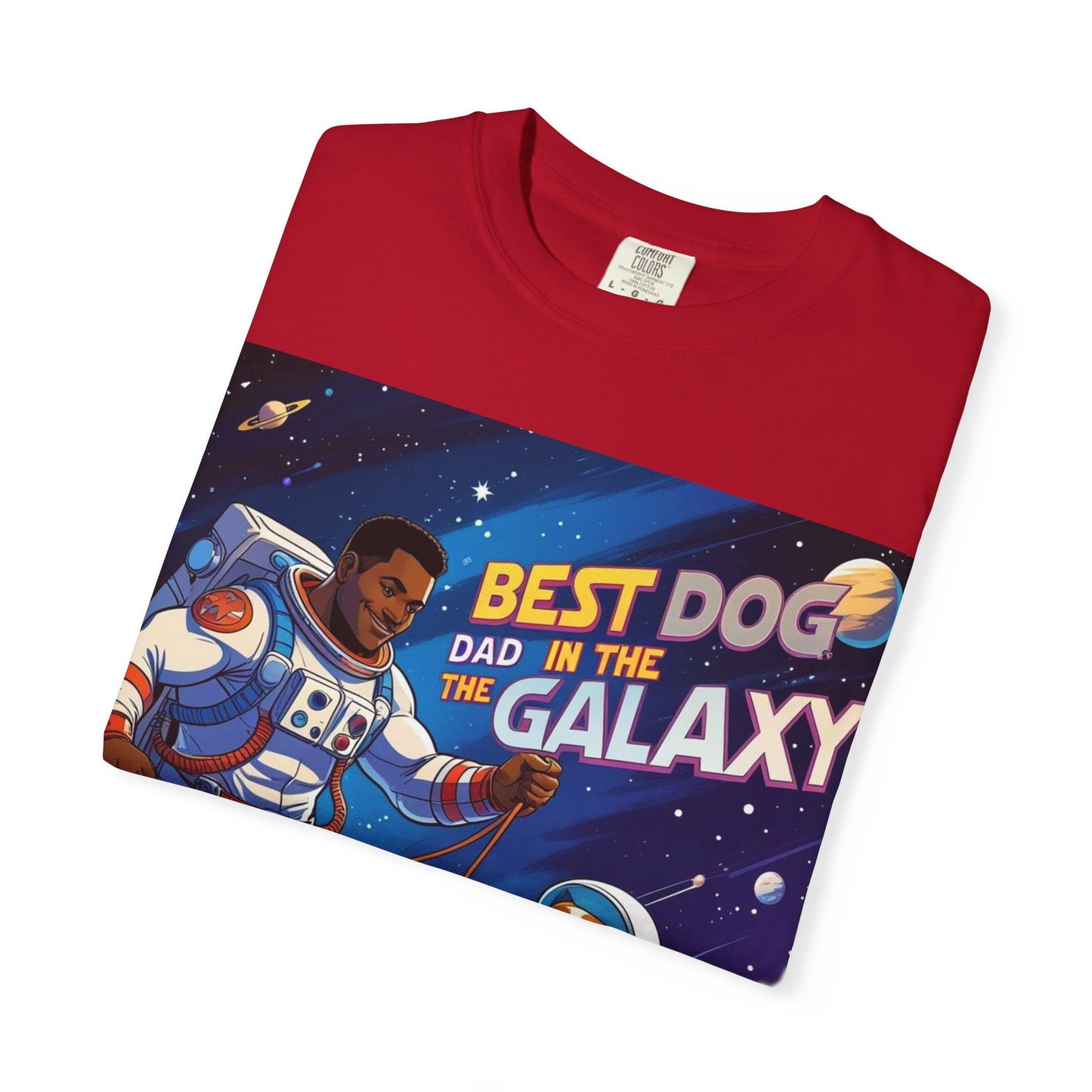 Best Dog Dad in the Galaxy T-Shirt, Unisex Space-Themed Tee, Dog Lover Gift, Father's Day Shirt, Gift for Dog Dads, Galaxy Graphic Tee