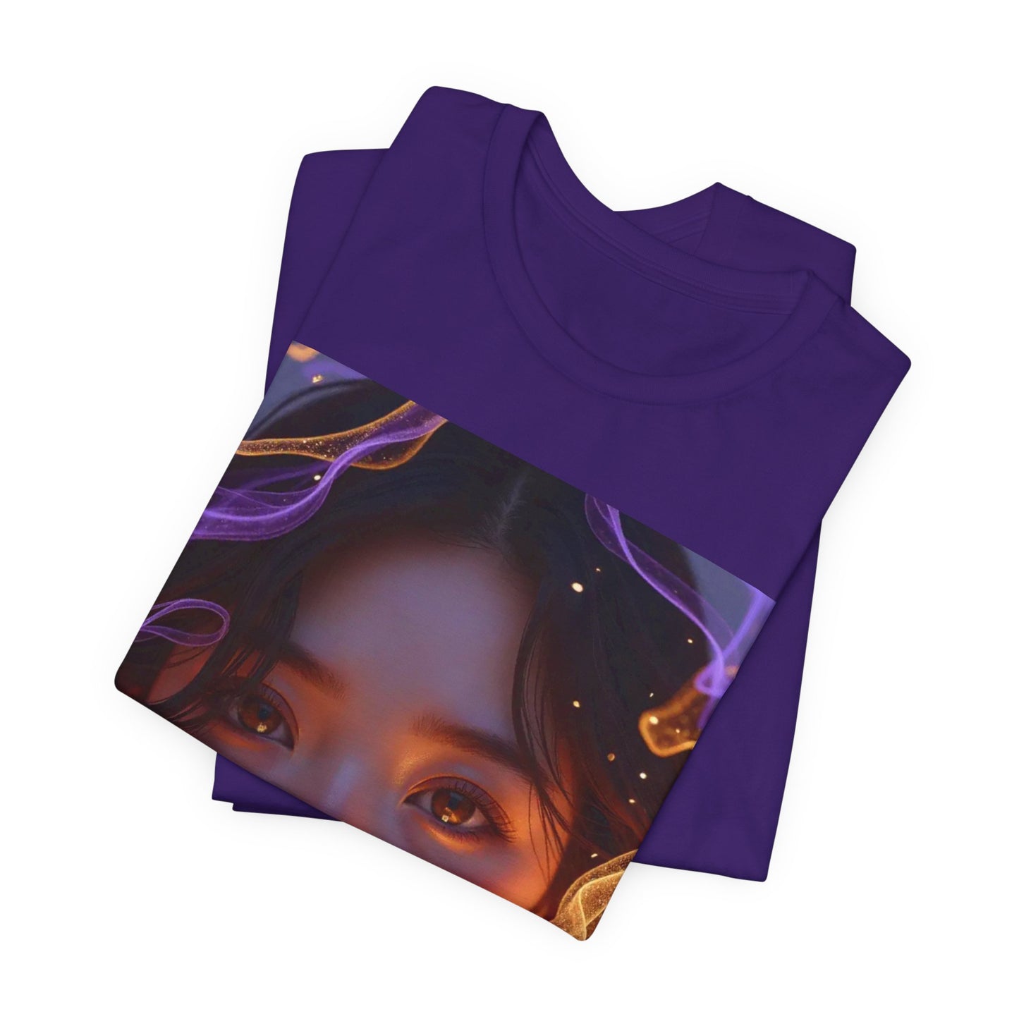 Enigmatic Portrait Tee, Unisex Graphic T-Shirt, Artistic Short Sleeve Shirt, Casual Everyday Wear, Unique Gift for Art Lovers