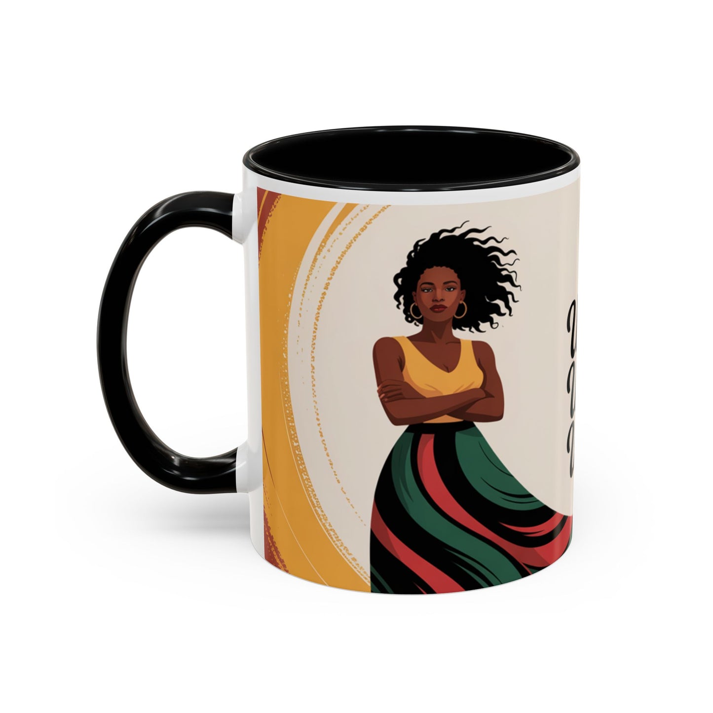 Unchained Unshaken Unstoppable Accent Coffee Mug, Juneteenth