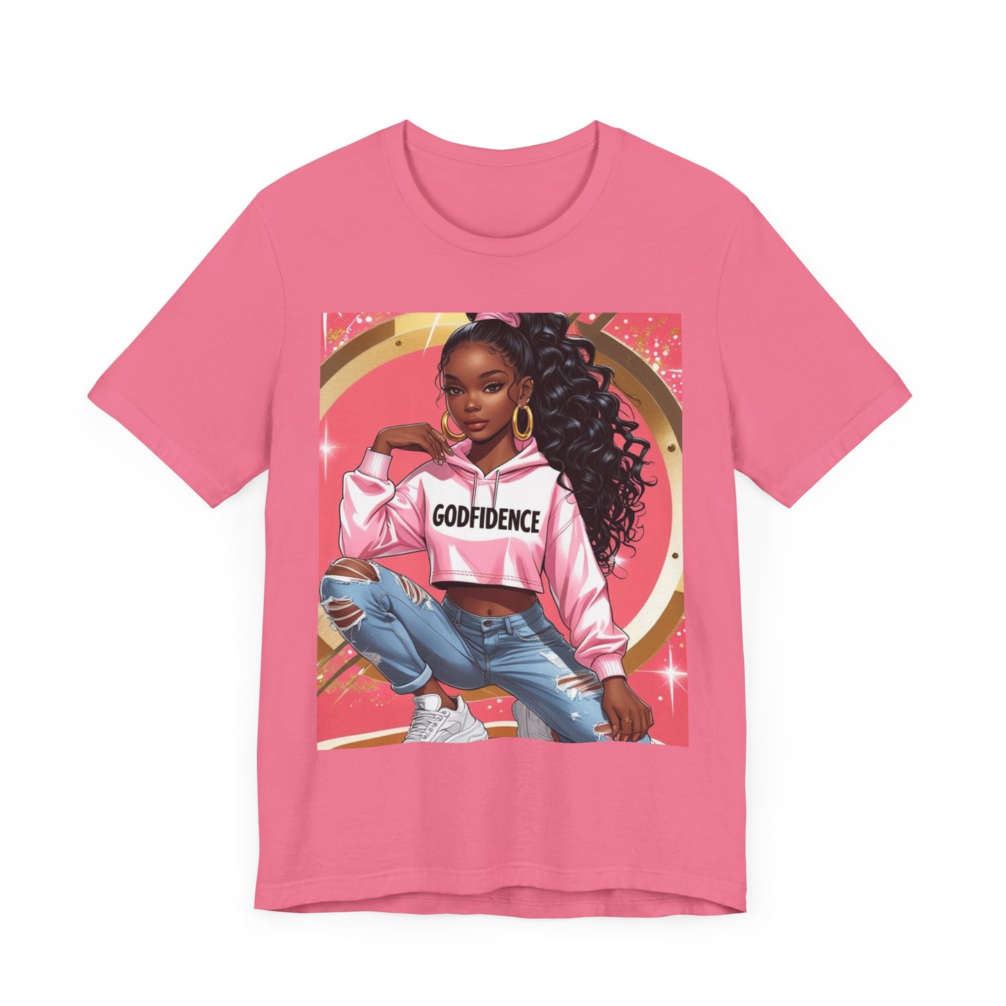 Godfidence Unisex Tee, Empowering Graphic Shirt, Casual Wear, Gift for Her, Fashionable Tees, Birthday Gift, Motivational Apparel