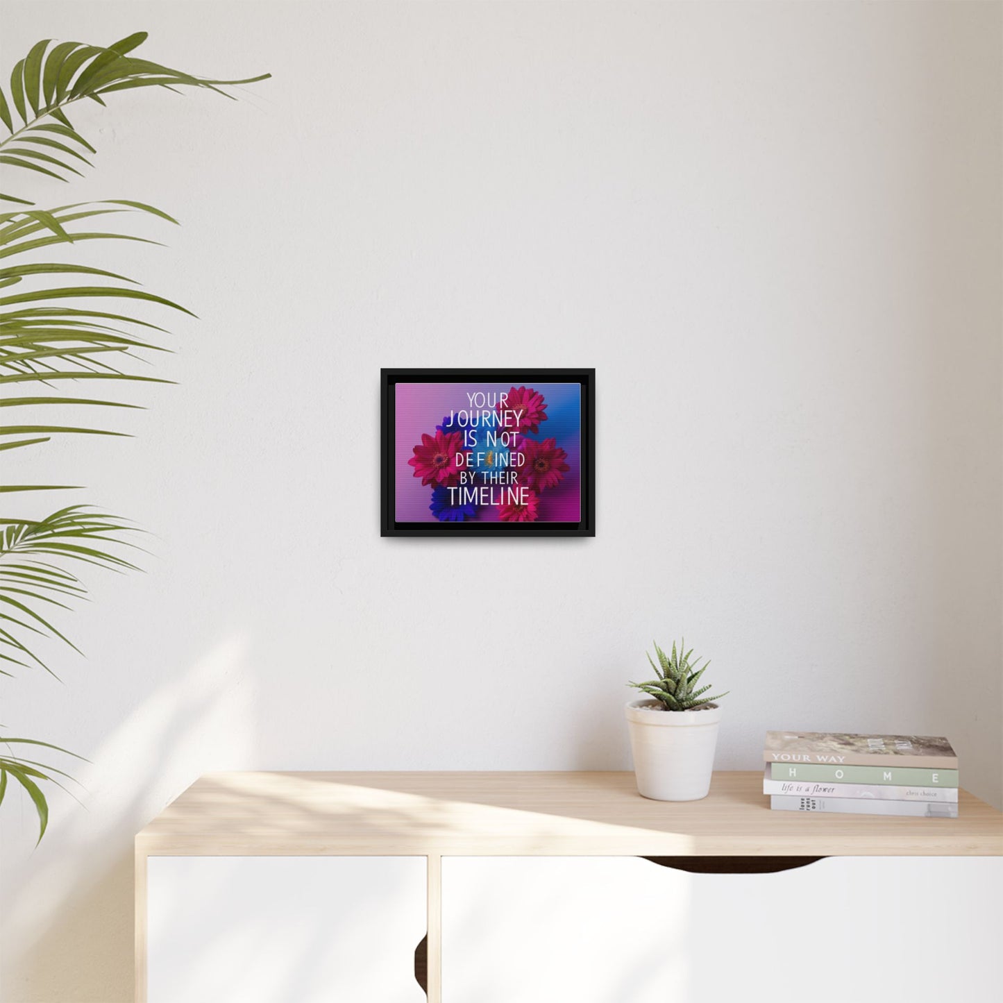 Inspirational Floral Canvas Wall Art - 'Your Journey is Not Defined by Their Timeline'