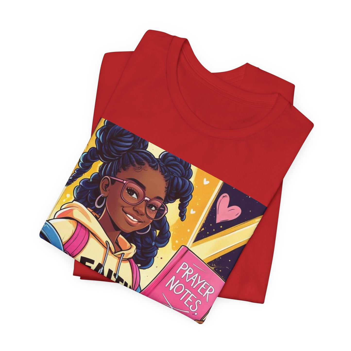Faith Over Fear Unisex Tee - Empowering Graphic Shirt for Positivity, Inspirational Gift, Youth Apparel, Prayer Notes Design, Teen, Women