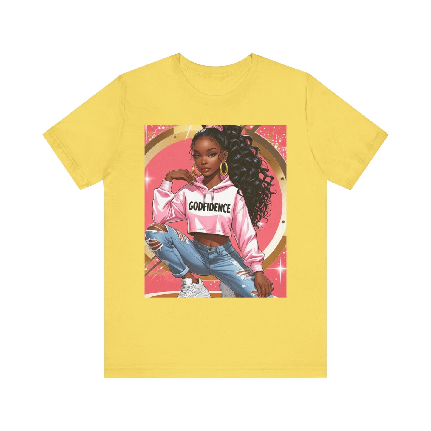 Godfidence Unisex Tee, Empowering Graphic Shirt, Casual Wear, Gift for Her, Fashionable Tees, Birthday Gift, Motivational Apparel