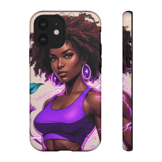 Vibrant Phone Case featuring Empowering Design, Black Woman Art, Floral Phone Accessory, Tough Cases for Gifts, Unique Gift for Her