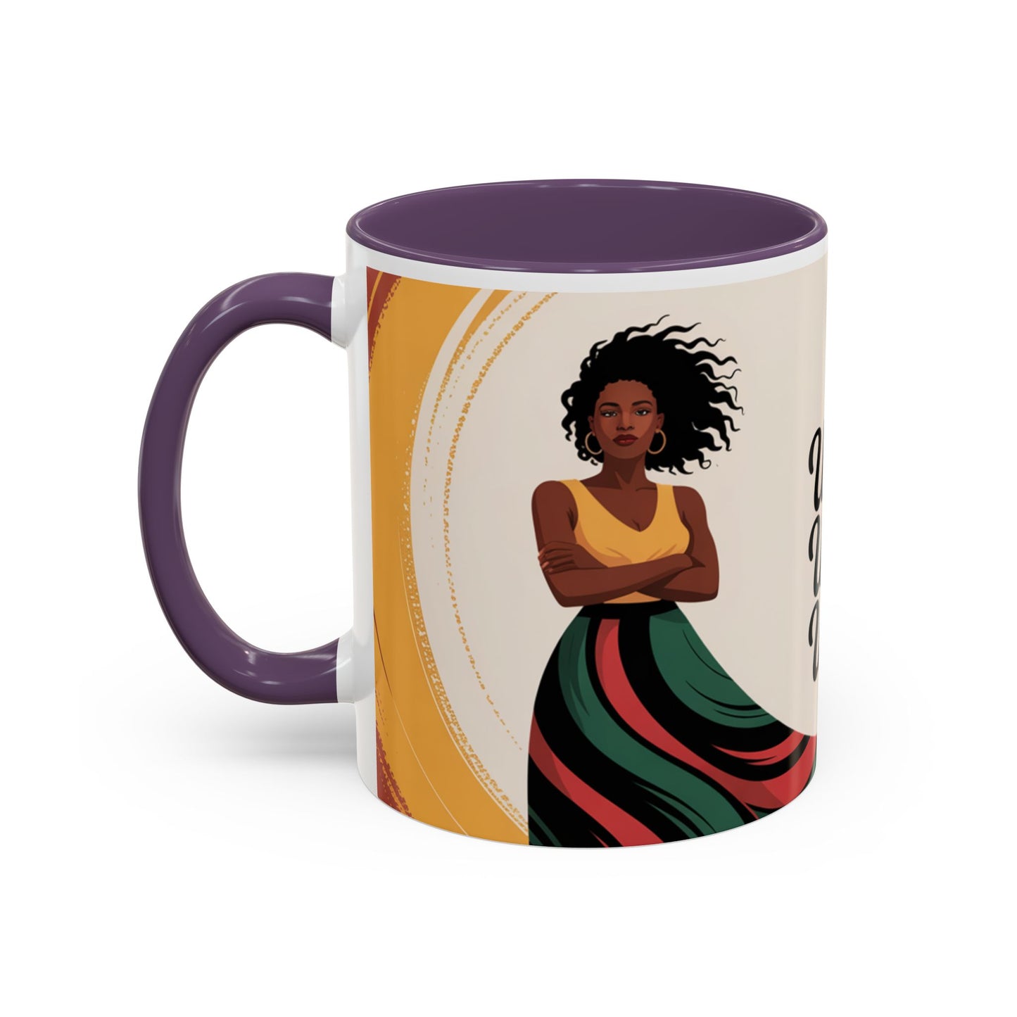 Unchained Unshaken Unstoppable Accent Coffee Mug, Juneteenth