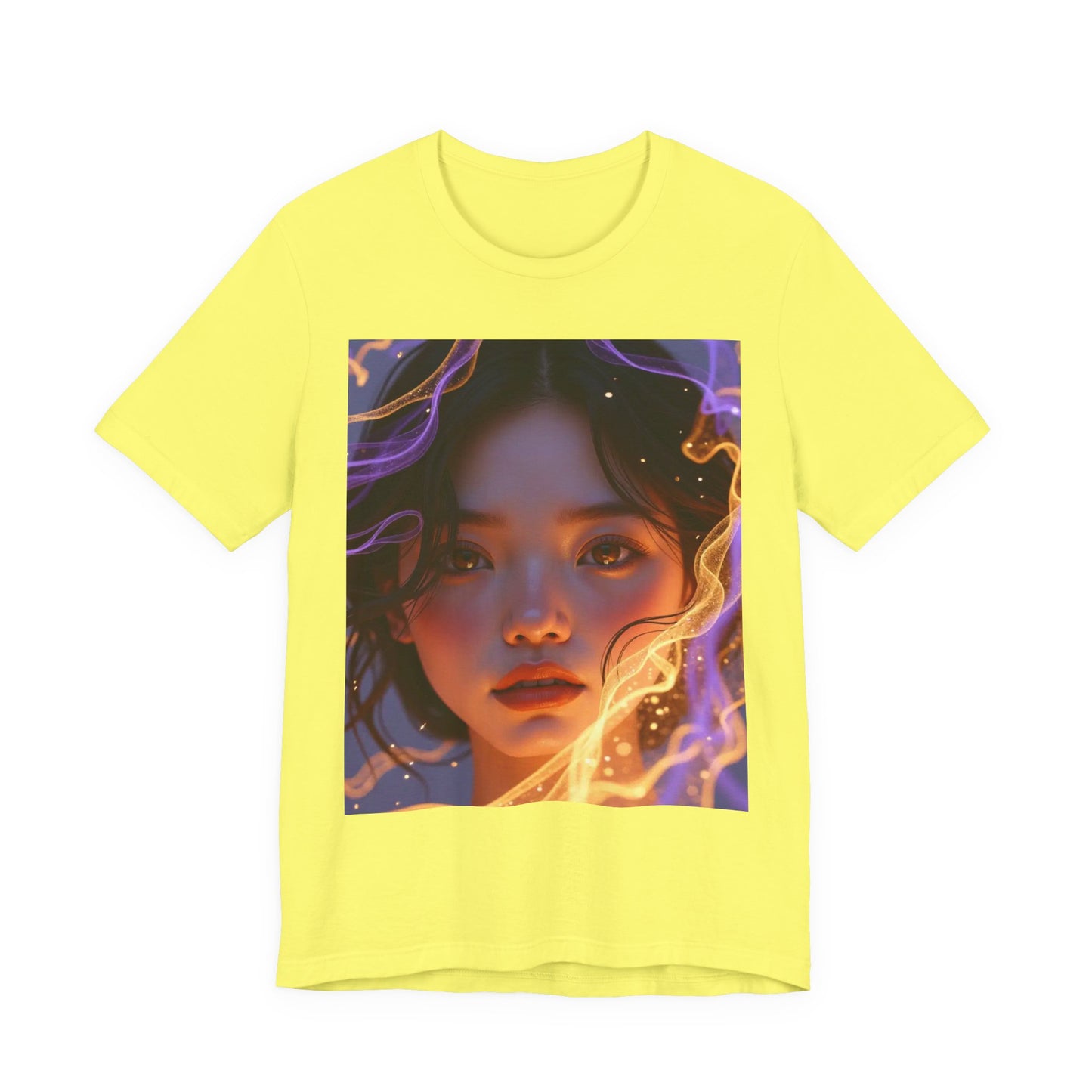 Enigmatic Portrait Tee, Unisex Graphic T-Shirt, Artistic Short Sleeve Shirt, Casual Everyday Wear, Unique Gift for Art Lovers