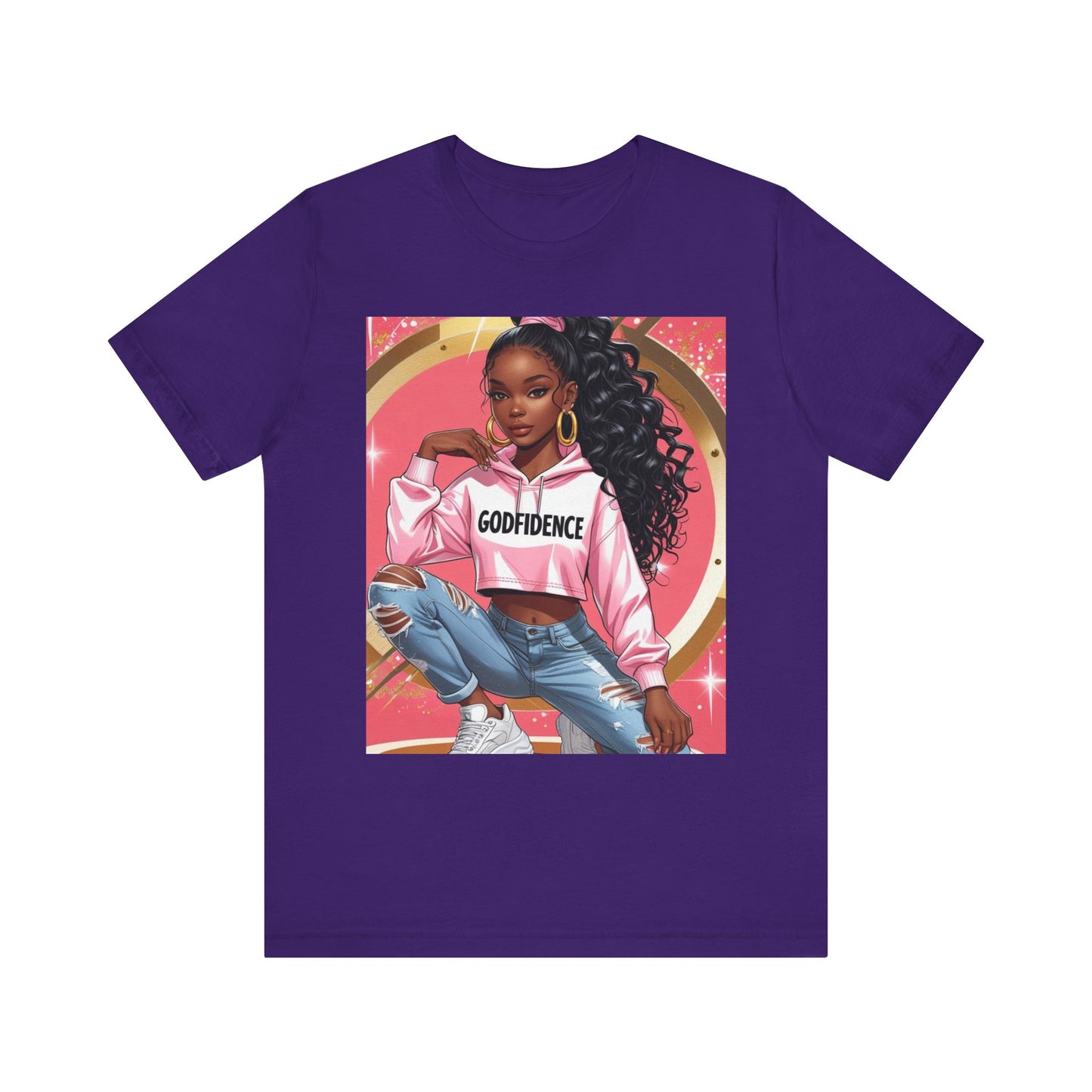 Godfidence Unisex Tee, Empowering Graphic Shirt, Casual Wear, Gift for Her, Fashionable Tees, Birthday Gift, Motivational Apparel