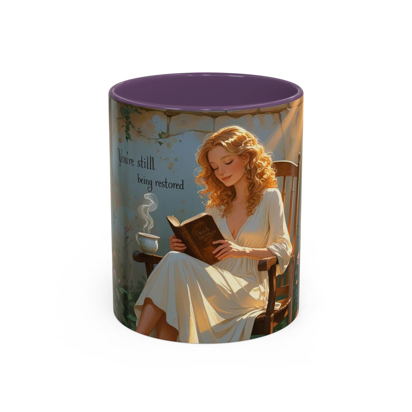 Accent Coffee Mug with Inspirational Design, Cozy Gift for Readers, Perfect for Relaxation, Home Decor, Warm Beverage Lover