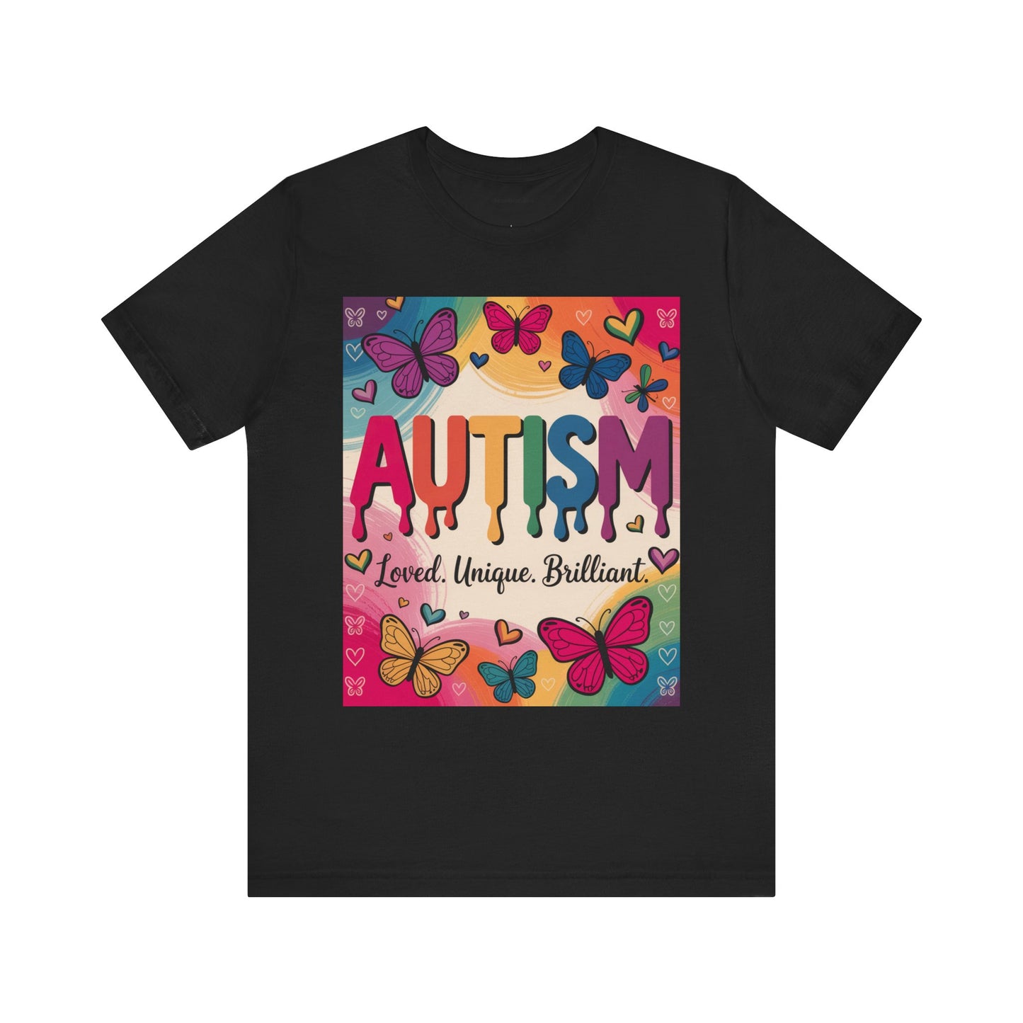 Autism Awareness Butterfly Tee  Loved, Unique, Brilliant Unisex Short Sleeve TShirt