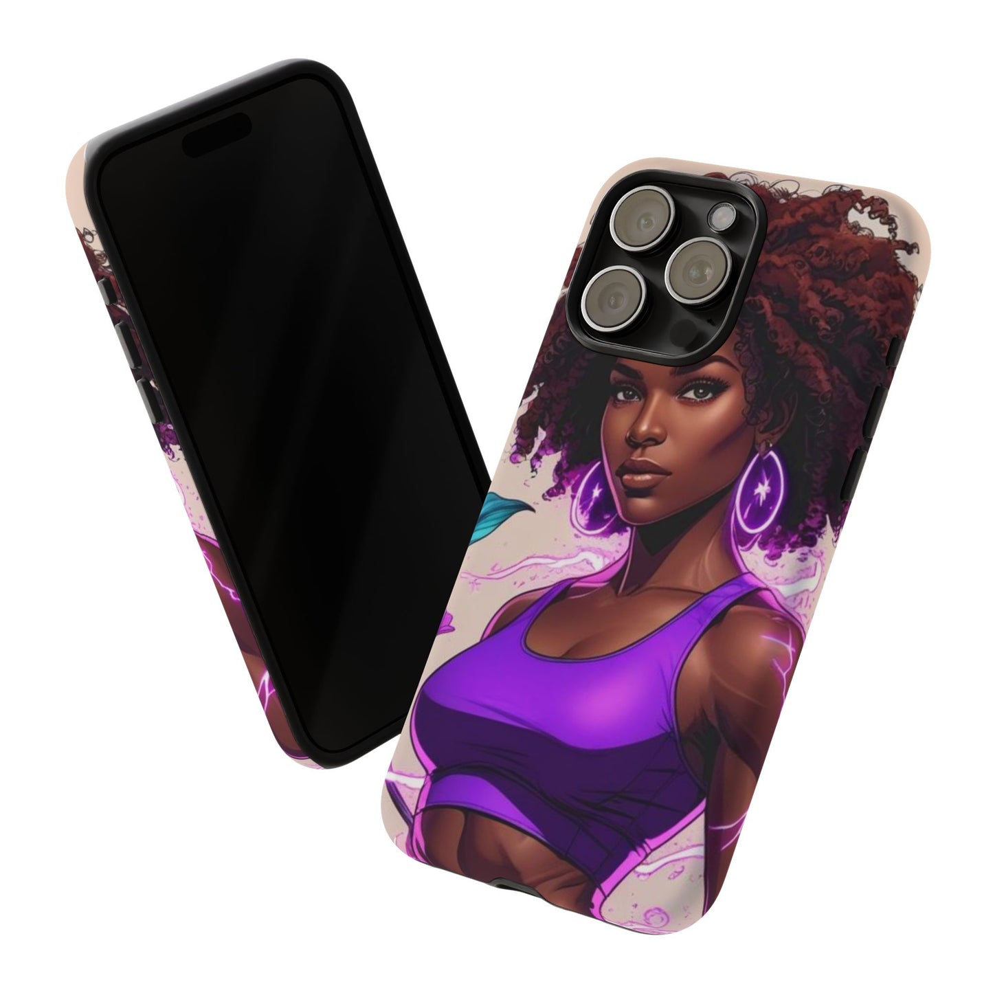 Vibrant Phone Case featuring Empowering Design, Black Woman Art, Floral Phone Accessory, Tough Cases for Gifts, Unique Gift for Her