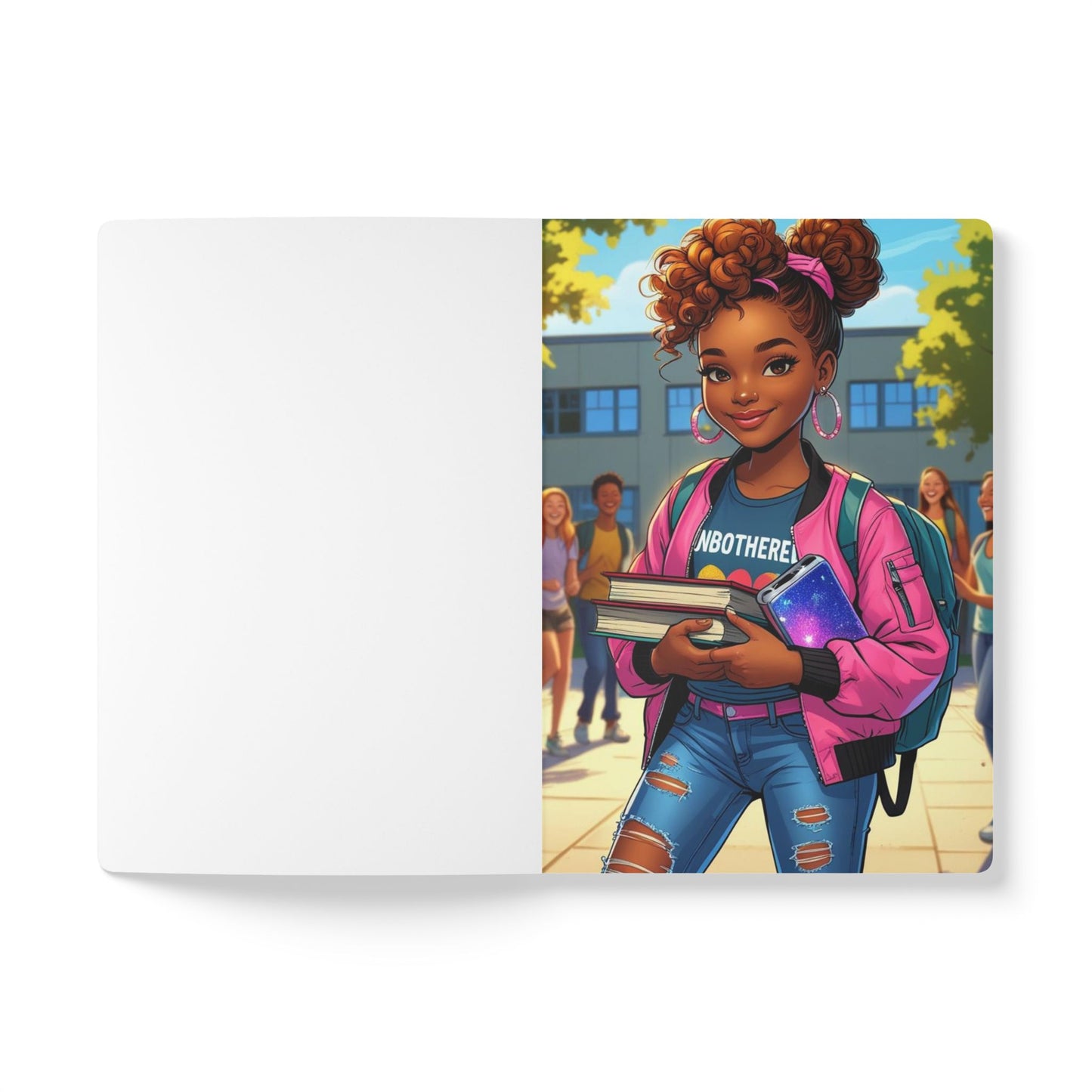 Trendy Softcover Journal for Teens, Unbothered Spirit, Cute Stationery, Back to School Essentials, Motivational Gift, Everyday Use