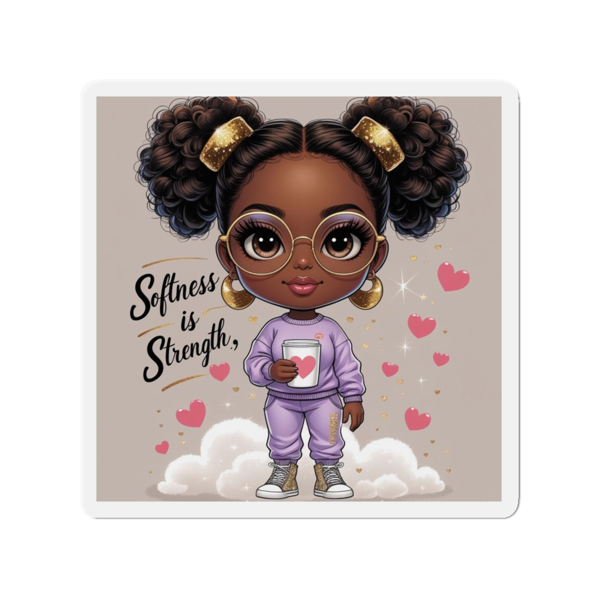 Cute Die-Cut Magnets | Empowering Art for Home, Planner Decor, Gift for Teens, Softness is Strength