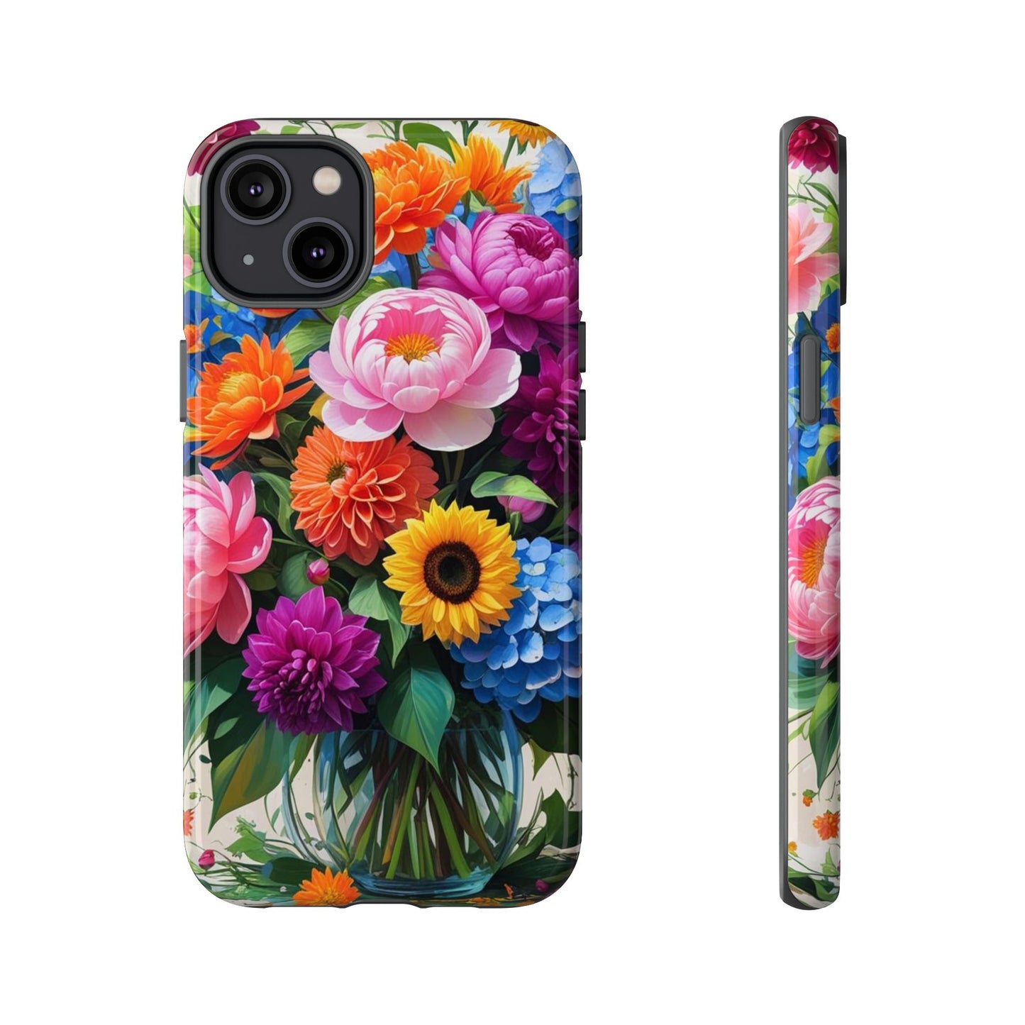 Floral Phone Case - Vibrant Flower Design, Tough Phone Cover, Gift for Her, Floral Accessories, Summer Vibes, Trendy Tech Decor