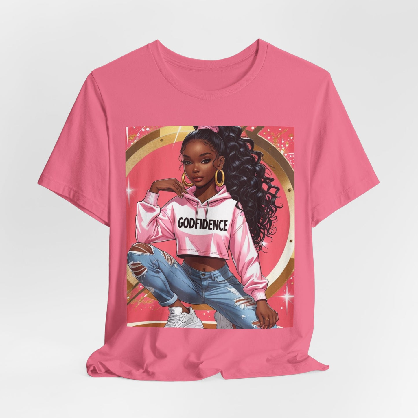 Godfidence Unisex Tee, Empowering Graphic Shirt, Casual Wear, Gift for Her, Fashionable Tees, Birthday Gift, Motivational Apparel