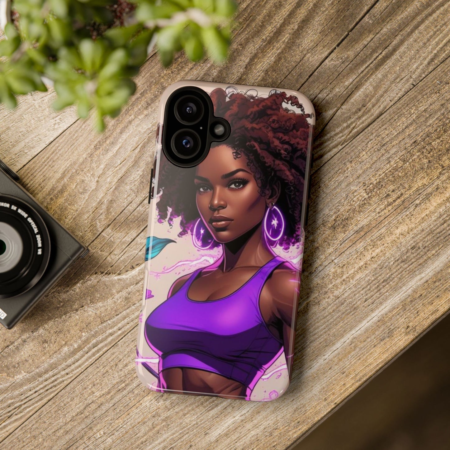 Vibrant Phone Case featuring Empowering Design, Black Woman Art, Floral Phone Accessory, Tough Cases for Gifts, Unique Gift for Her