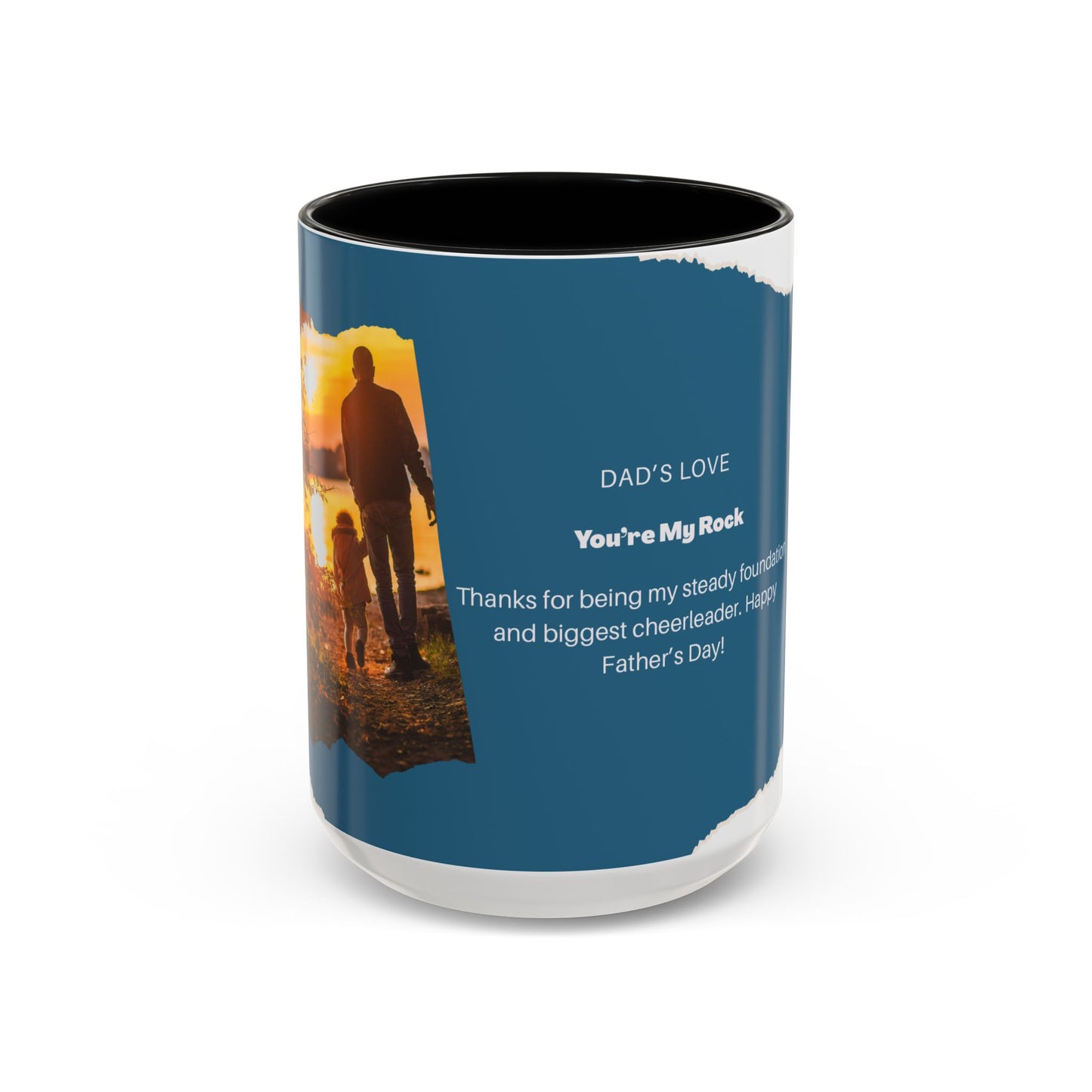 Dad's Love Accent Coffee Mug, Inspirational Dad Mug, Father's Day Gift, Personalized Coffee Cup, Unique Gift for Dad, Family Reminder