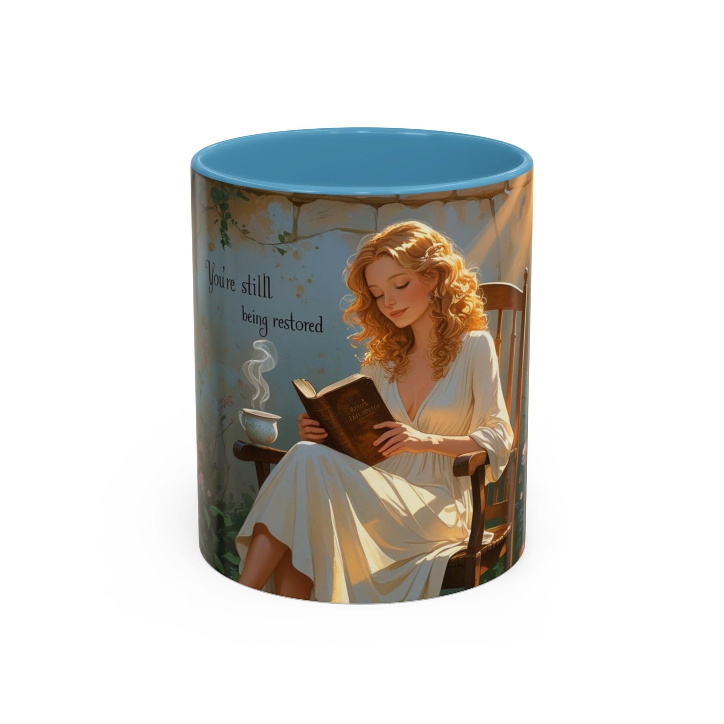 Accent Coffee Mug with Inspirational Design, Cozy Gift for Readers, Perfect for Relaxation, Home Decor, Warm Beverage Lover