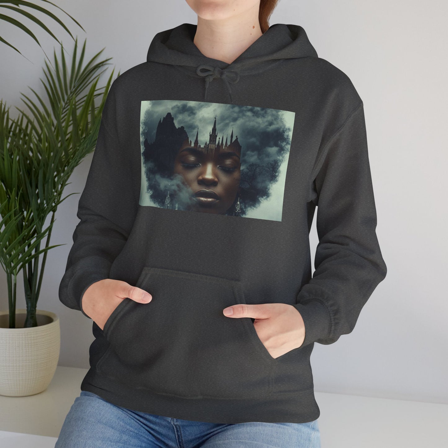 Whimsical Artistic Hoodie, Graphic Sweatshirt, Unisex Cozy Wear, Gift for Art Lovers, Casual Outfit, Cloud Art Design