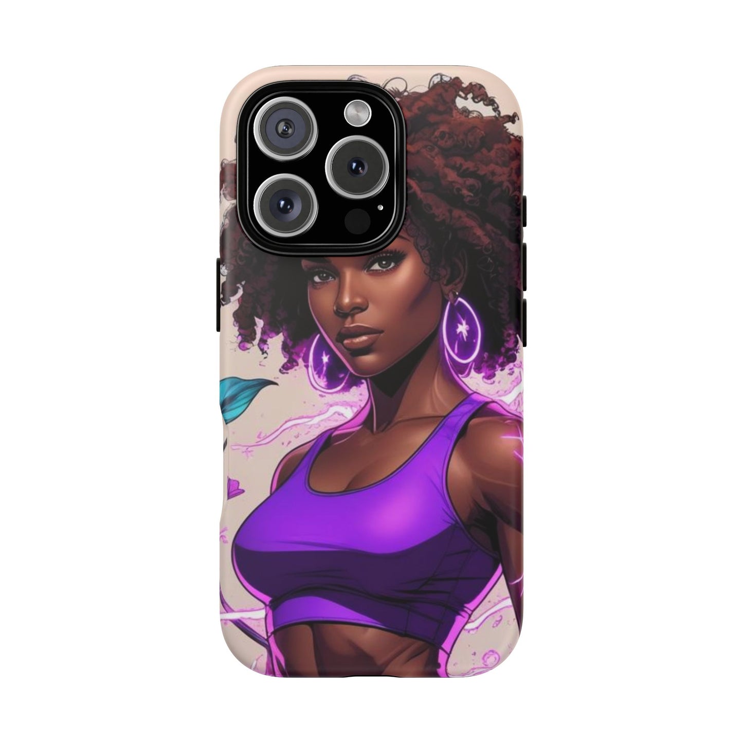 Vibrant Phone Case featuring Empowering Design, Black Woman Art, Floral Phone Accessory, Tough Cases for Gifts, Unique Gift for Her