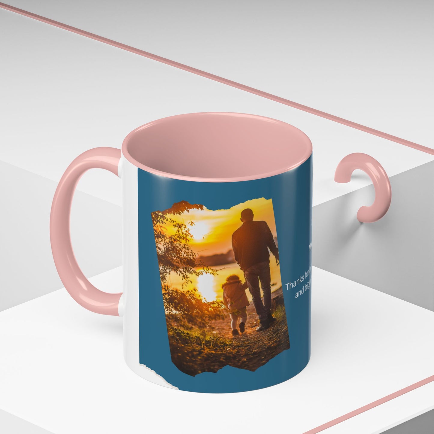 Dad's Love Accent Coffee Mug, Inspirational Dad Mug, Father's Day Gift, Personalized Coffee Cup, Unique Gift for Dad, Family Reminder