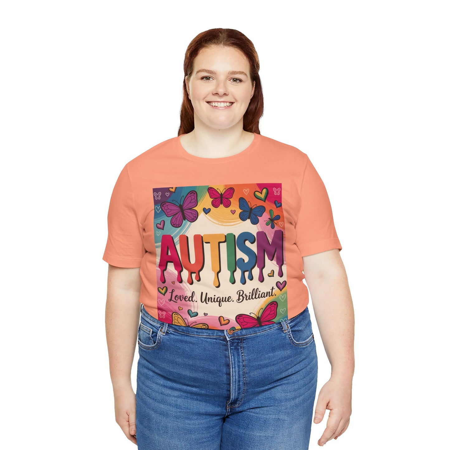Autism Awareness Butterfly Tee  Loved, Unique, Brilliant Unisex Short Sleeve TShirt